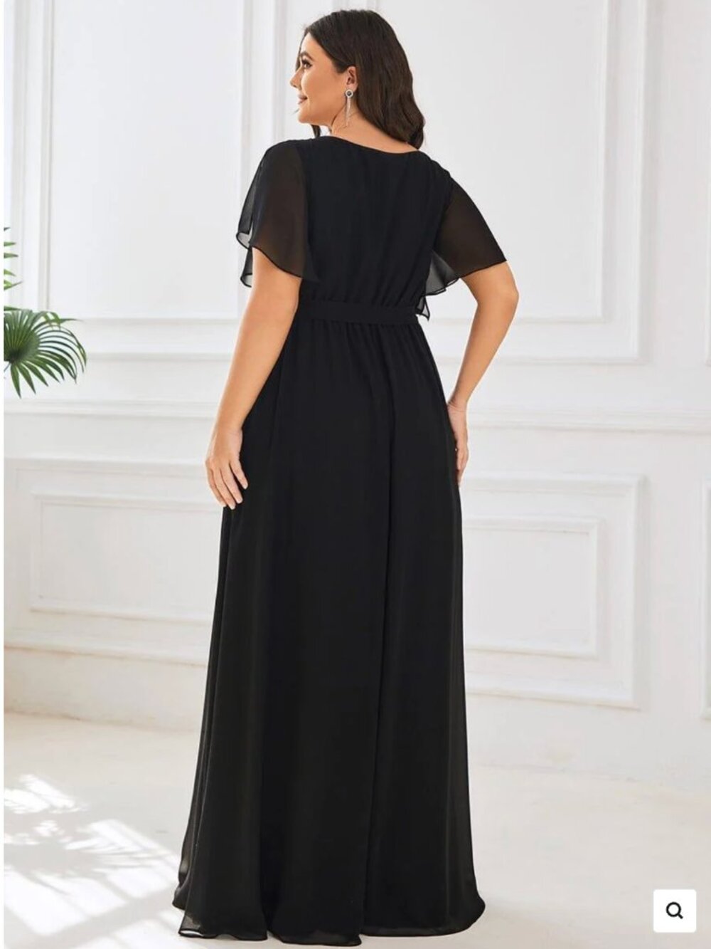NWT Ever Pretty ever LEORA Flowy Black Chiffon Bridesmaid Dress - plus size 22 - Picture 2 of 5